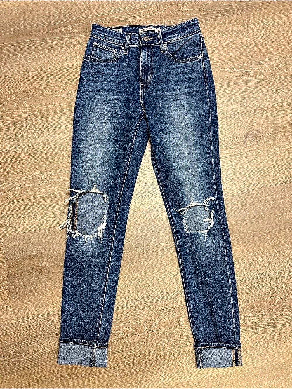 Levi's 721 High Rise Skinny Jeans Blue Waist 25